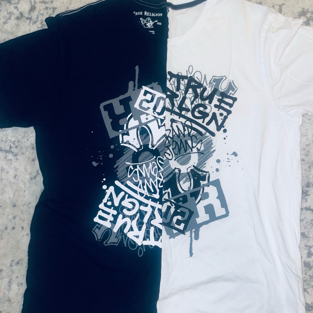 Men’s extra-large true religion black and white T-shirt